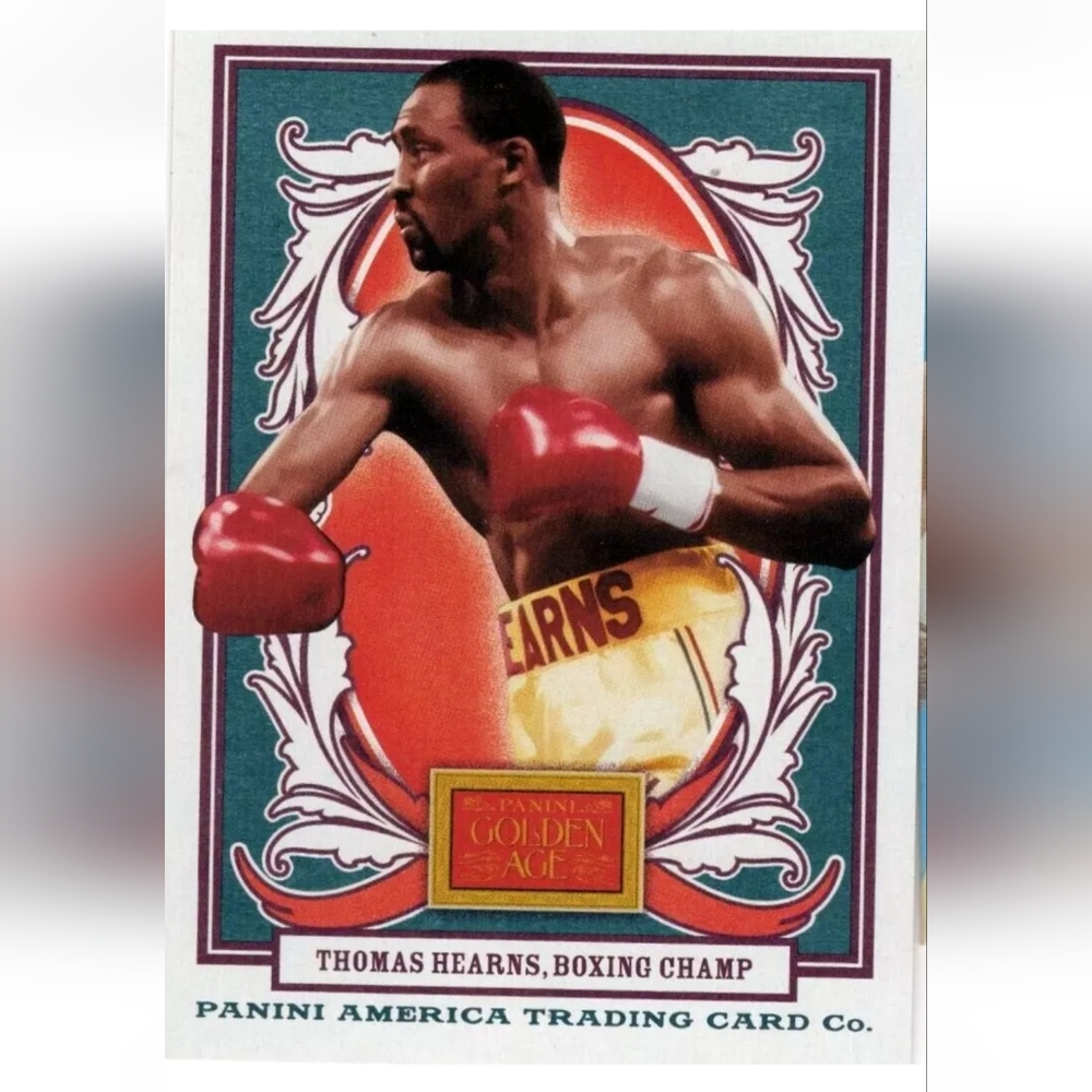 Tommy Hearns 🥊 Boxing Trading Card Panini #136 🔥 Hitman Hearns